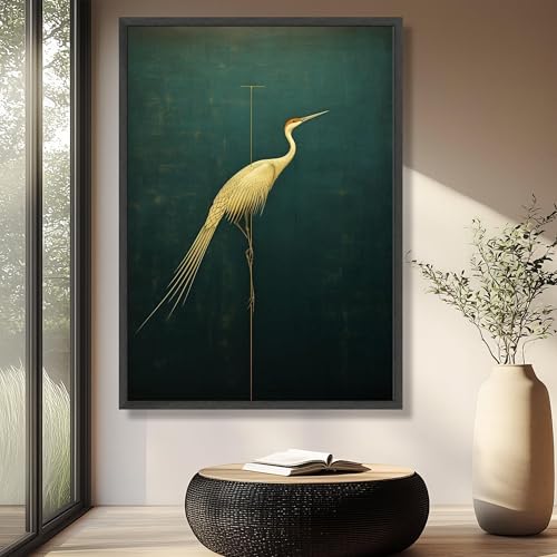 Tableau sur toile grue avec impression minimaliste haut de gamme de 70x100 cm