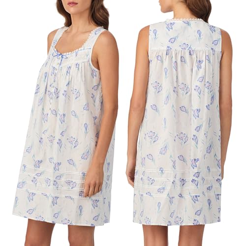 Image of Eileen West 100% Cotton Sleeveless 36 inch Short Nightgowns Chemise for Women