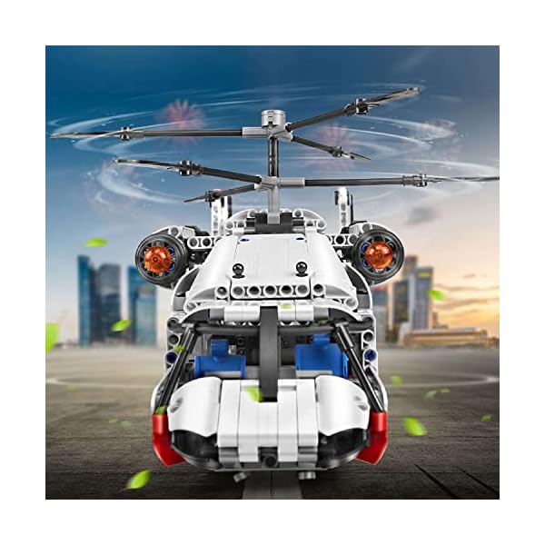 CELMAN Technik Bausteine Hubschrauber App und Bluetooth RC Ferngesteuerter mit Power Funtion Helikopter Flugzeug fÃ¼r Kinder Bausatz 738 Teile Klemmbausteine Kompatibel mit GroÃen Marken – Bild 4