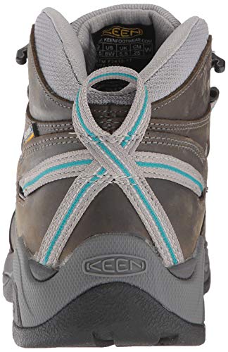 Keen Utility Women's Detroit Xt Mid Steel Toe Waterproof Work Boot, Gargoyle/Lake Blue, 5 Wide Us #TOP2