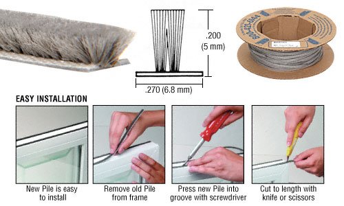 Crl A11420B High Density Window Pile .200 Pile Height.270 Backing Width - 800' Roll #TOP1