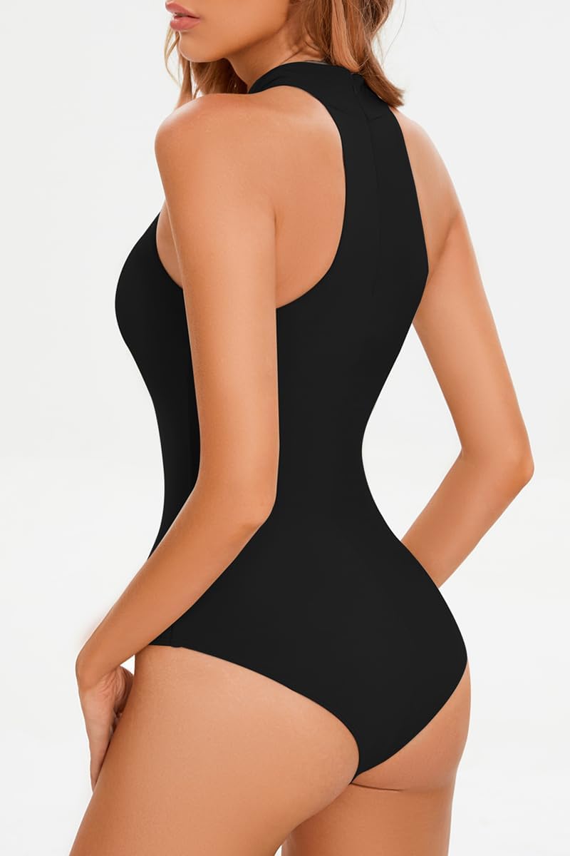 CHYRII Womens Sexy Halter Bodysuit Tops Sexy Cutout Sleeveless Going Out Tops - Image 2