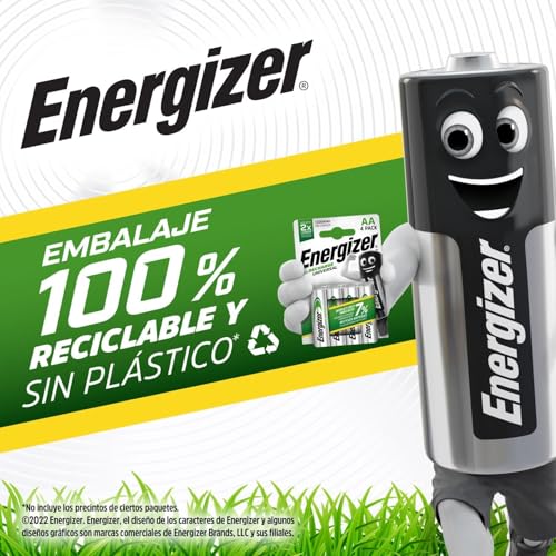 Miniatura 5 de Energizer Recharge Universal - Pila Recargable AAA (Paquette de 4) Batería 600 mAh NiMH - precargada - para dispositivos uso frecuente y cientos de recargas - Embalaje 100 % reciclable y sin plástico