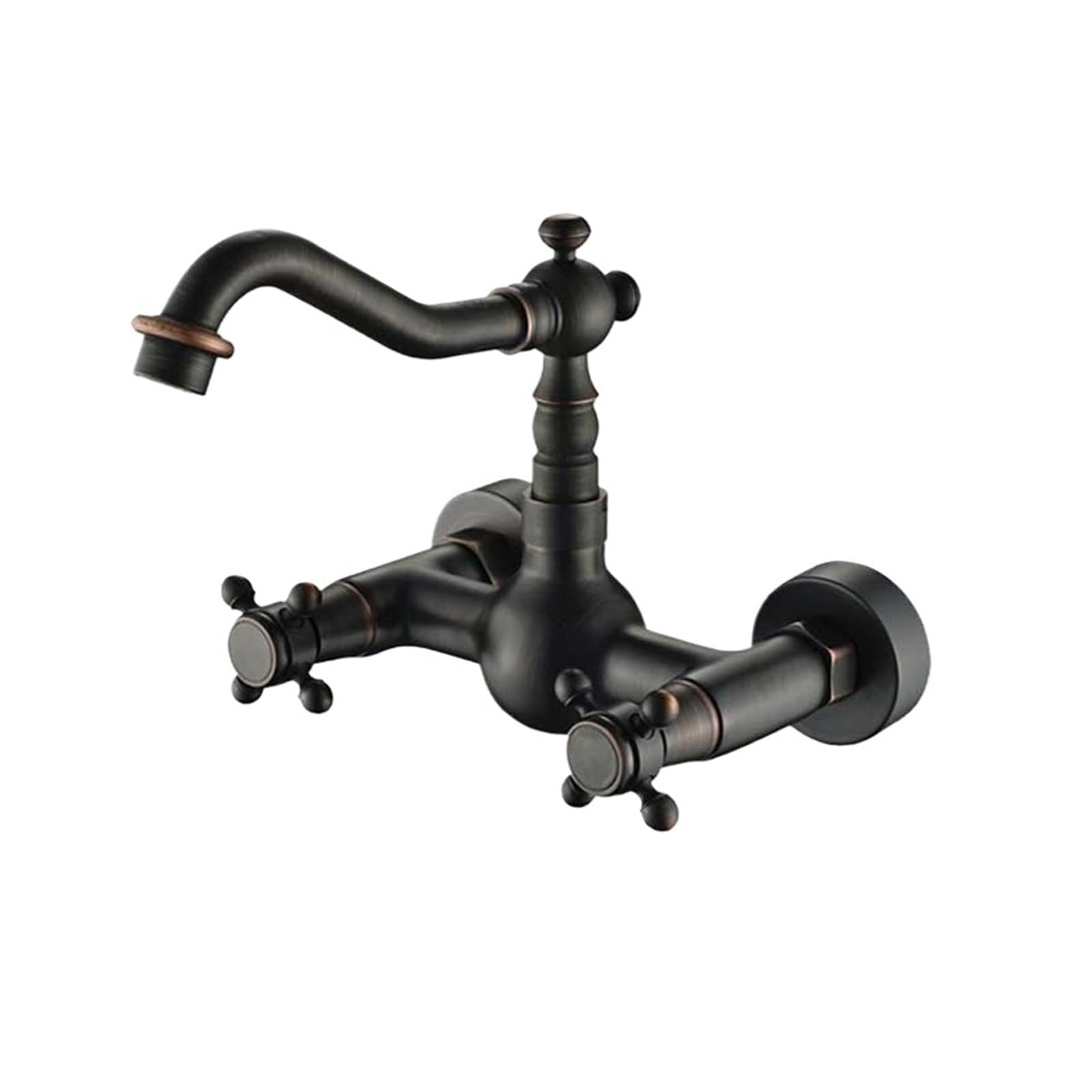 Mitigeur eau chaude et froide suspendu lavabo mural noir bronze