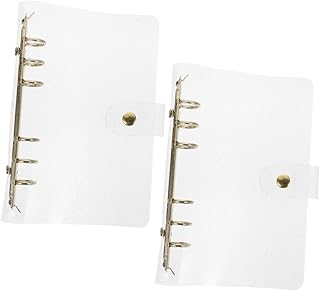 AOKWAWALIY 2 Peças Pasta Fichário Clipes Caderno Nota Livro Escritório Arquivo Bolsa Material De Escritório Planejador Fichário Organizador Ajustável Fichário Estético Bonito Fichário Kawaii