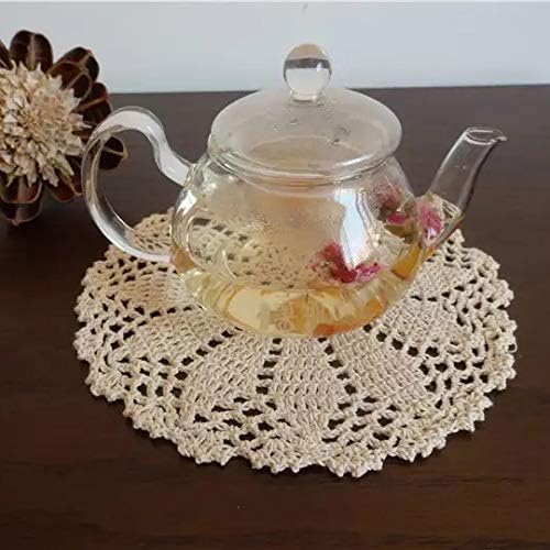 Miniatura 7 de Phantomon Juego de 4 manteles individuales de algodón hechos a mano de 7 pulgadas (beige)