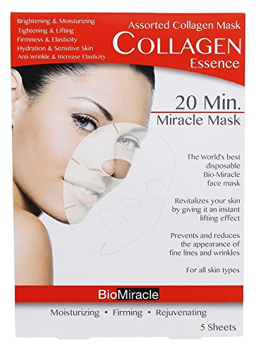 BioMiracle - 20 Minute Miracle Assorted Collagen Essence Facial Sheet Mask - 5 Count