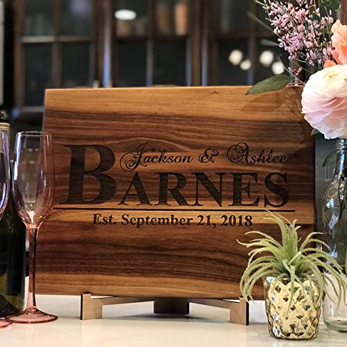 Anniversary Gifts or Wedding Gift - for couple or bride. Personalized Cutting Board