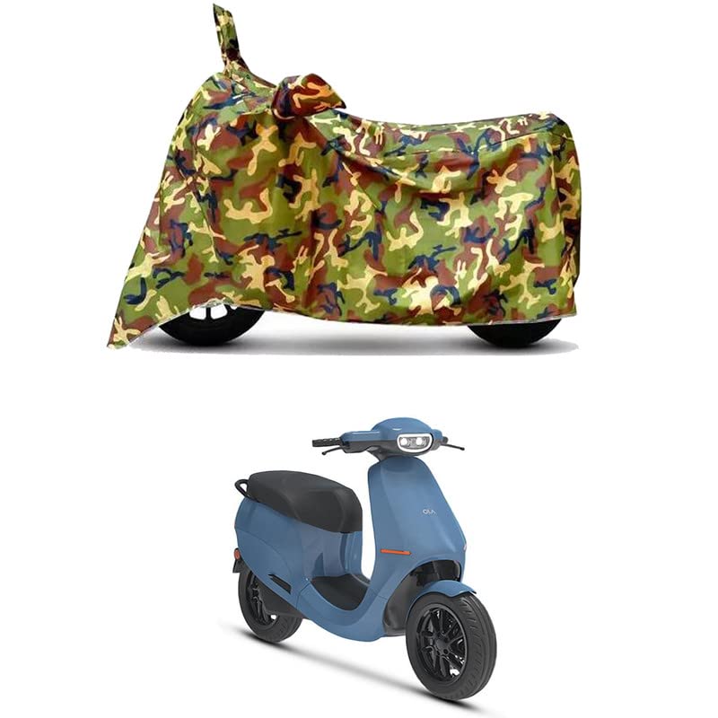 Image of Waterproof 100% PVC Coated Full Bike Scooty Two Wheeler Body Cover Compatible for Ola S1 /UV-Rays /Heat Protection /Birds Dropping /Scratchproof /Dust Proof /All Varients[6X6 Jungle Print]