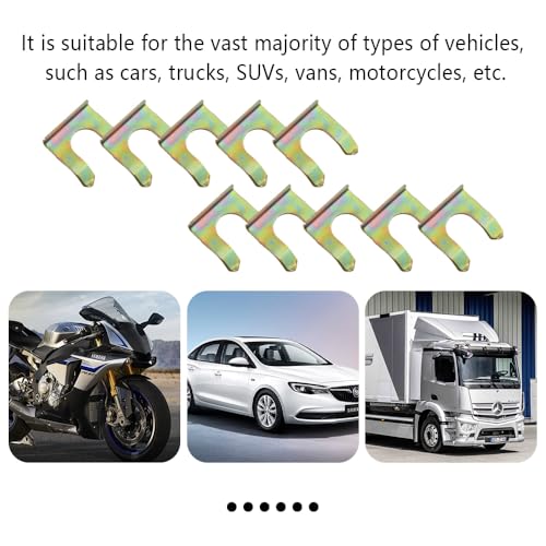 Image of 10PCS Brake Line Clips with 360 Clamping Force Concentration - Metal U Shaped Brake Hose Clips Metal Brake Line Retainer Brake Cable Clip Fit for Car Truck SUV Motorcycle