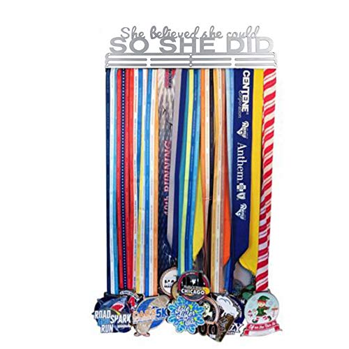 DHTOMC Sportmedaillehouder 48 cm metaalstaal sport medaille houder kleerhanger display rek decor lopende decoraties weergeven - Image 3