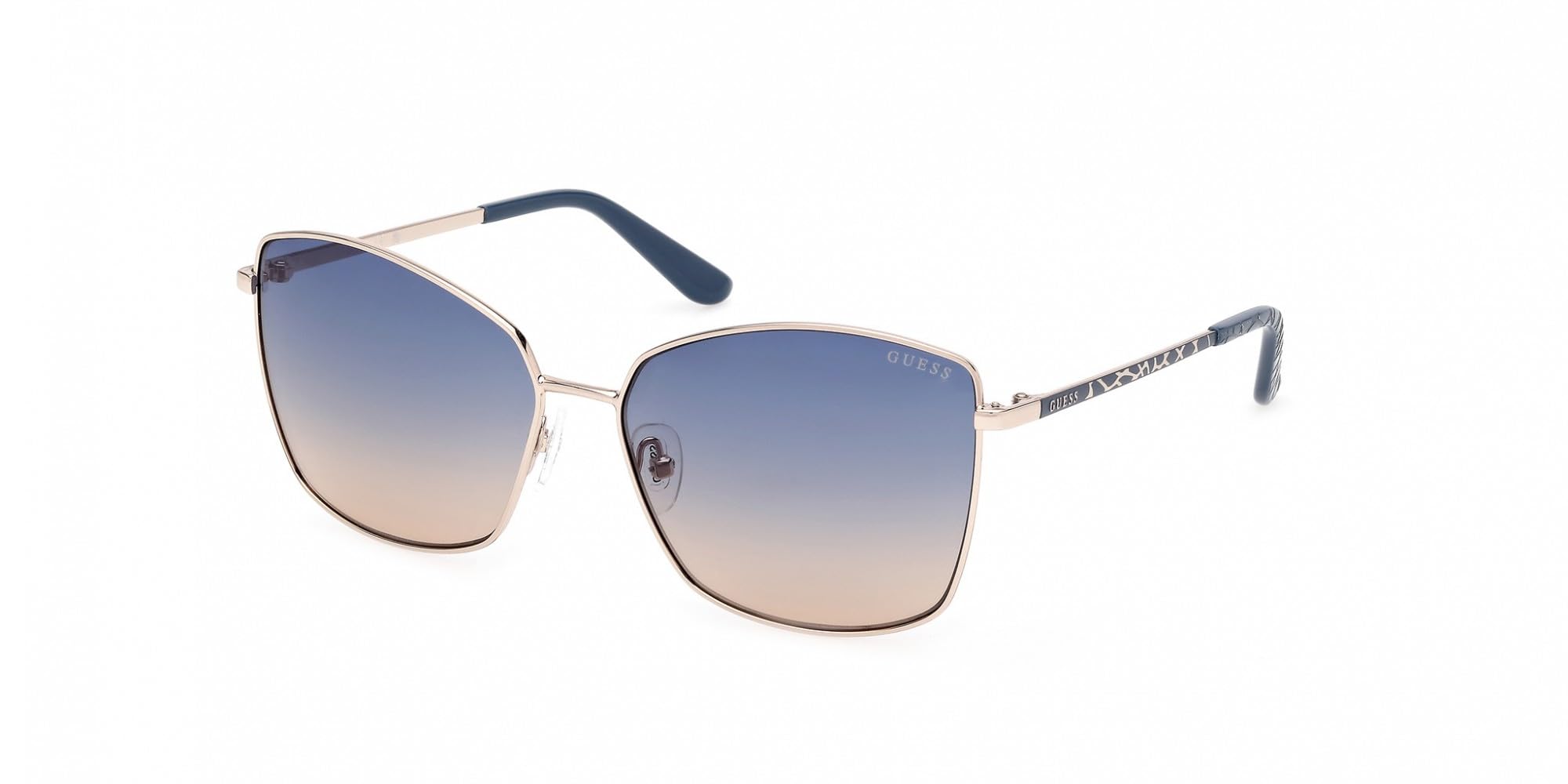 Guess Women's Blue Woman Gu00149 32W Sunglasses Metal Gold Squared Normal