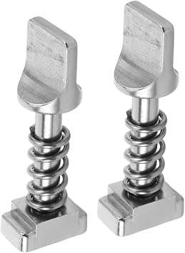 Baluue Stainless Steel Paddleboard Fin Screws, No Tool, 2 Pack SUP Surfboard Longboard Fin Screw Replacement Set with Spring for Water Sports