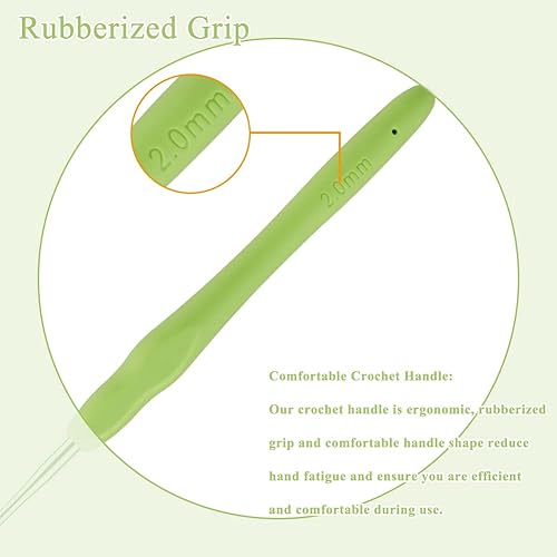 Miniatura 4 de Gancho de ganchillo ergonómico de 2 mm, agujas de ganchillo para tejer, agujas de tejer lisas para manualidades DIY, gran regalo para mujeres con