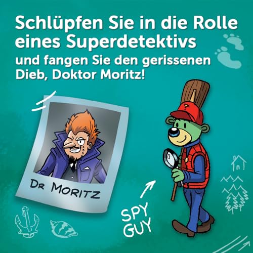 Trefl - Spy Guy Gdańsk - Kooperatives Beobachtungsspiel mit Sehenswürdigkeiten der Stadt, großes Spielbrett, Familienbrettspiel für Erwachsene und Kinder ab 5 Jahren