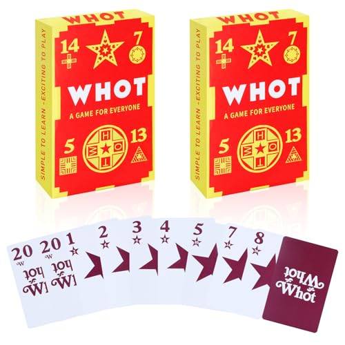 BIZYAC Whot – 2 Pack Classic Nigerian Card Game | Easy to Play and Entertaining Card Game for All | Standard Playing Deck | Great for Family Game Night & Travel