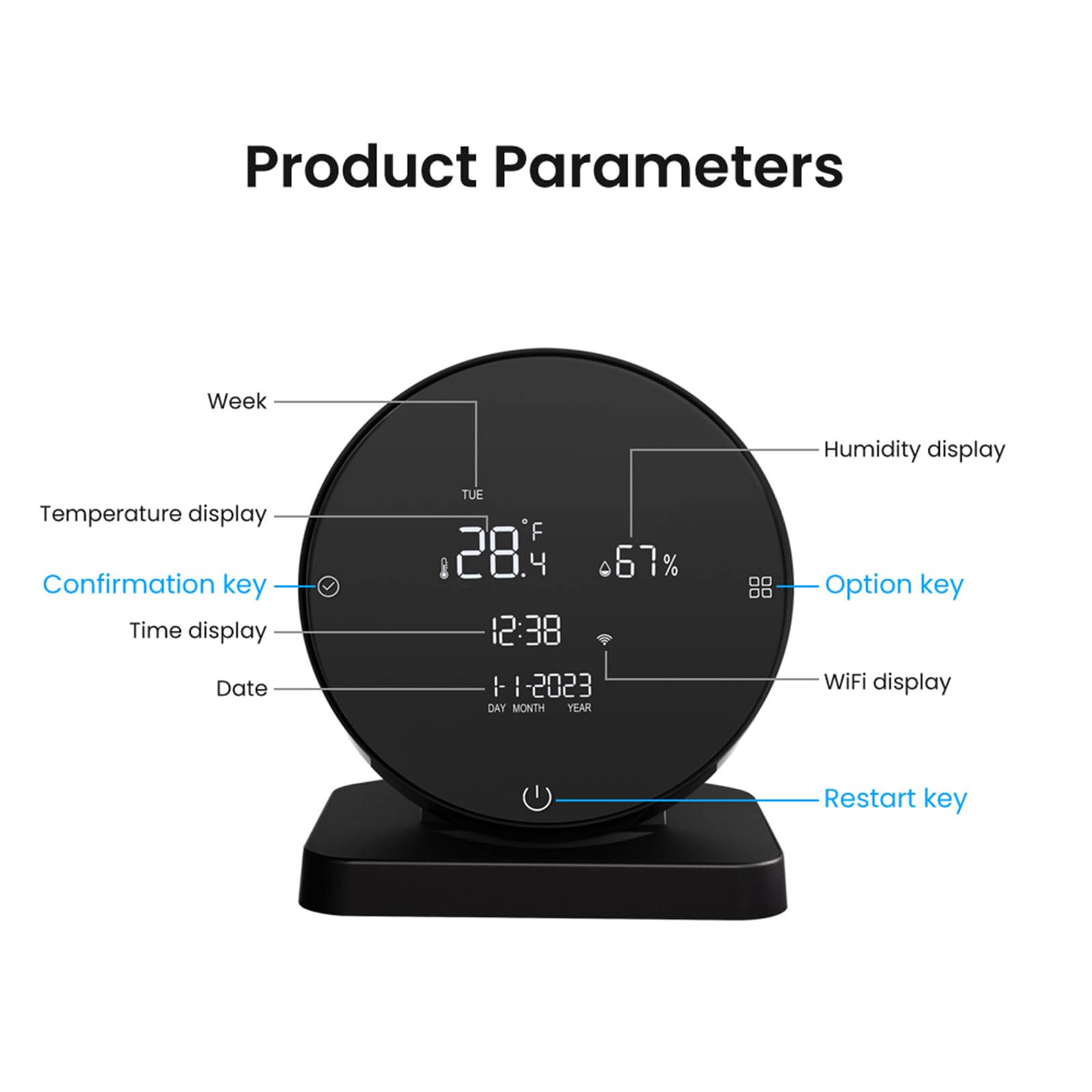 WiFi Digitale Temperatura Interna e Igrometro Display LCD Igrometro Universale Termometro Monitor per Serra Domestica Remoto con Sensore Timer Compatibile con Alexa e Google