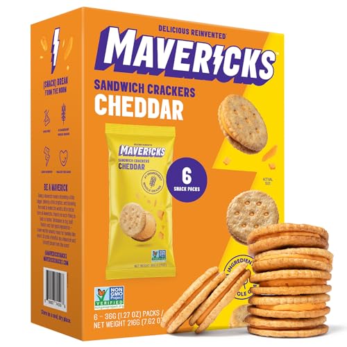 Mavericks Cheddar Sandwich Cracker 6 Count, 1.27 OZ