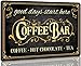 Coffee Bar Sign Hot Chocolate and Tea Vintage Metal Plaque Signs for Kitchen Cafe Pub Home Coffee Station Decor 8 x 12 inch
