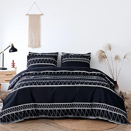 Lekesky Boho Duvet Cover King Size, Comforter Covers King for 3pc Ultra Soft Microfiber Breathable Bedding Sets with Zipper Ties (1 Comforter Cover 104''x90'' +2 Pillow Cases)