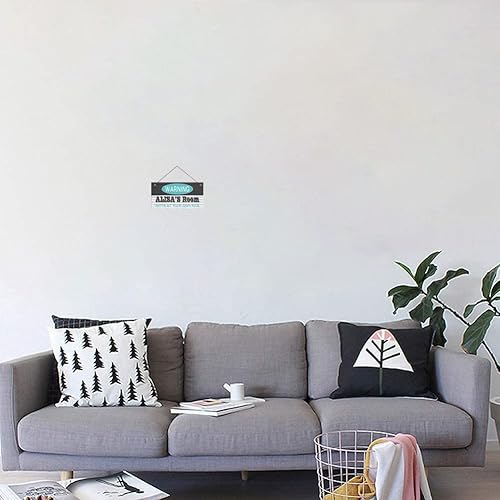 Miniatura 10 de Letrero de puerta personalizado con diseño de flores de arco iris para dormitorio de niñas, letrero de decoración de pared, letrero de pared para