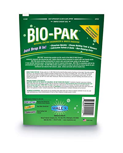 Walex Bio-Pak Rv Black Holding Tank Deodorizer And Digester, Natural Enzyme Formula, Alpine Fresh 10-Pack #TOP1