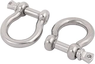 Aexit 2pcs M6 Transmission Thread 304 Stainless Steel Bow Shackle Rigging Wire Rope Fastener