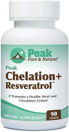 Peak Pure & Natural Peak Chelation+ Resveratrol Disodium EDTA Resveratrol Ácido málico 90 cápsulas