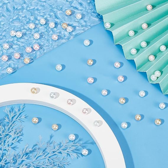 Image of Pack of 15 pcs Round Pearl Buttons with Hole Diameter 10 mm, for Sewing and Art and Craft | White Plastic Pearl Bead Decoration Accessories for Sewing Dress Sweater Skirt Shirt DIY Jewelry Making