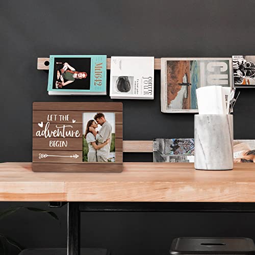 Fondcanyon Let The Adventure Begin Picture Photo Frame,Couples Romantic Picture Frames,Engagement Wedding Gifts For Him Her,Valentine Gifts For Girlfriend Boyfriend Bride Groom(4X6 Inch Photo) #TOP1