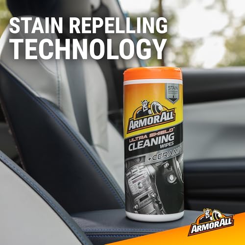 Image of Armor All Ultra Shield + Ceramic Cleaning Wipes by Armor All, Car Interior Cleaner Wipes with Stain-Repelling Technology, 90 Count