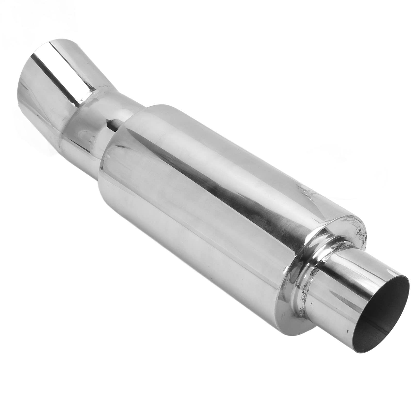 Silenziatore di Scarico in Acciaio Inossidabile da 63 Mm per Auto Argento Stile DTM - Suono Dal Tono Profondo