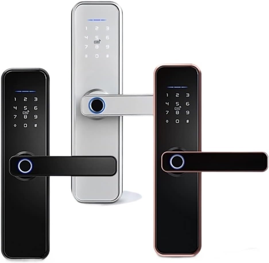 Compatible with Cerradura Intelige Waterproof Graffiti Bio Fingerprint Security Smart Smart WiFi APP Password Electronic Door Lock (Color : 60 Latch)