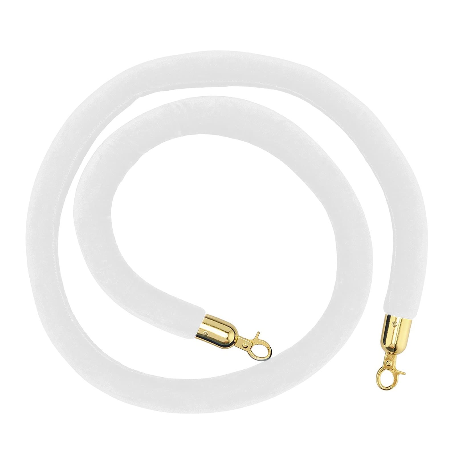 AUNANGLJSCS Rope barriers, Rope Divider,Stanchion RopeCrowd Control Ropes, Hanging VIP Queue Barrier, with Hooks, for Party Movie Theaters(White,2.5M/98.4Inch/8.2Ft)