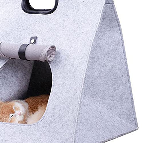 Caverna de Gato de Feltro, Casa de Gato de Feltro Removível e Lavável Dobrável para Uso Interno (Cin