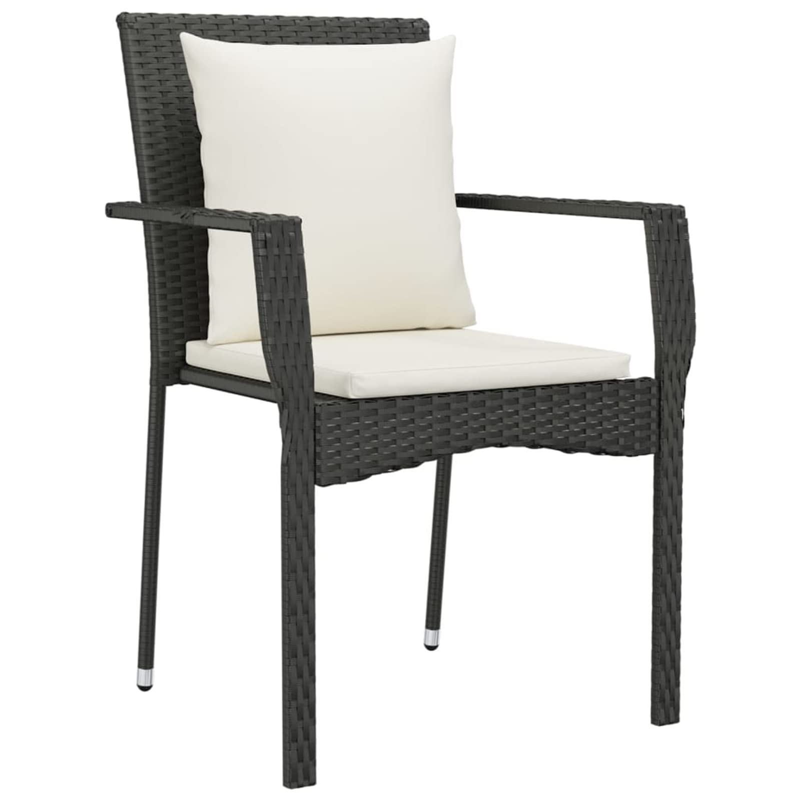 3185097 Set da Pranzo da Giardino 5 pz Nero con Cuscini in Polyrattan Testata in Legno,Testata Letto Matrimoniale Muebles Dormitorio Spalliera Letto Testiere per Letto Matrimoniale