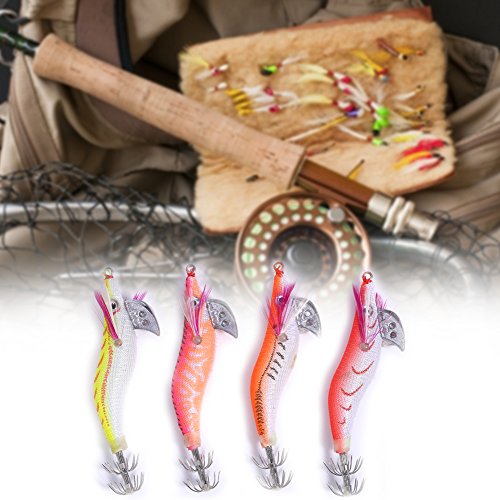 Esche da Pesca, 4 Pezzi Esche Gamberetti Luminose