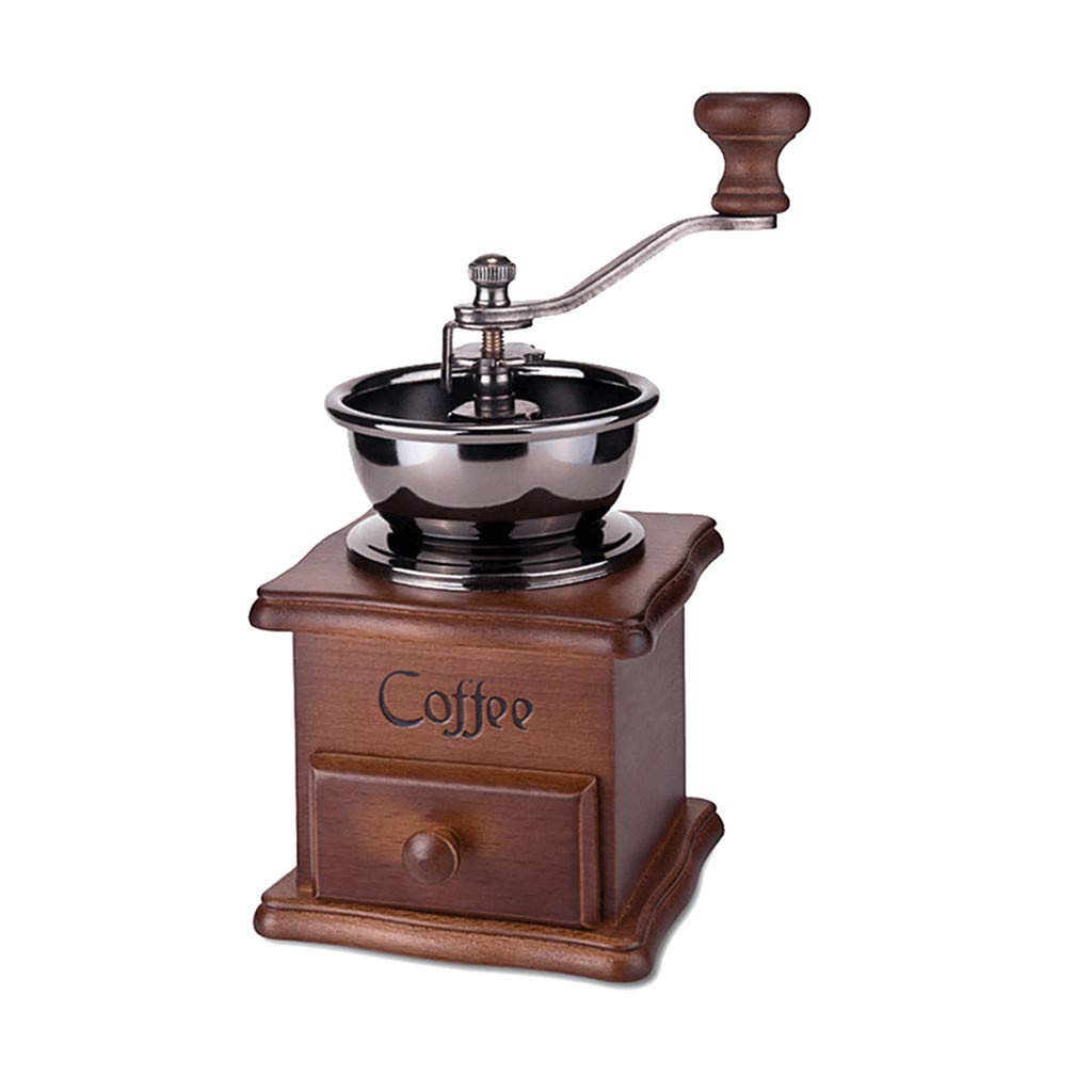 Buy Manual Coffee Grinder, Vintage Style Wooden Ceramic Burrs Grain