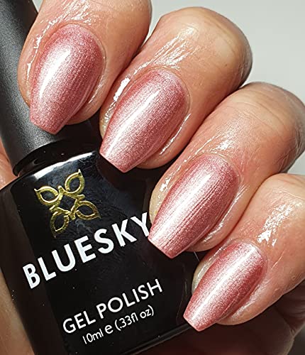 Bluesky Gel Nail Polish, Spring 2021 Collection, Fight At Play Ss2112, 10 ml, Pink, Brown, Shimmer, Metallic (Requires Curing Under LED or UV Lamp)