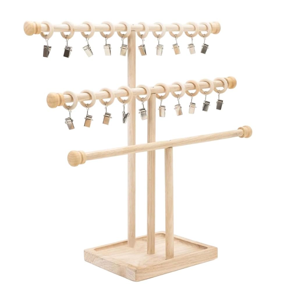 Aundhegrtt Headband Holder Stand for Baby for Girls Hair Bows Storage Organizer, 3 Tier Wooden Bows Display Rack for Infant Hair Accessories