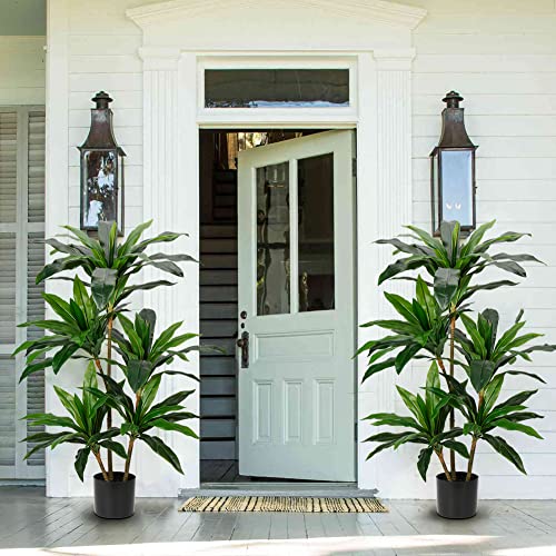 Artificial Dracaena Silk Plant 4Ft Tall Faux Plants Fake Dracaena Fragrans Tree In Pot For Living Room Floor Indoor Outdoor Office Home Decor #TOP5