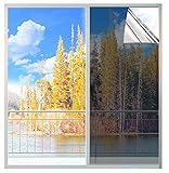 MUHOO Spiegelfolie Selbstklebend 60x400cm, 99% UV Schutz& Sonnenfolie Fenster, Tönungsfolie Fenster zur Verdunkelung - Schwarz
