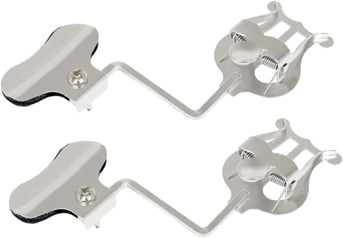 YARNOW 2pcs Music Stand Sheet Music Clip Holder for Keyboard Flute Saxophone Violin Silver Portable Adjustable Design