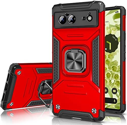 Honeyview ShockProof Case for Google Pixel 6 5G with Ring Kickstand, Bumper Armour Phone Cover for Google Pixel 6 5G - Black