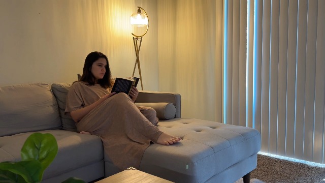 Image of Lightdot Tripod Floor Lamp for Living Room, Gold Standing Lamp with Clear Glass Lampshade, Farmhouse Tall Lamp for Bedroom, Arced Reading Light for Home Office /Sofa Beside /Corner Decor(Bulb Included)
