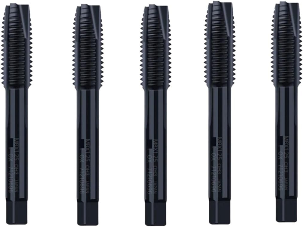 M2-M24 Thread Tap Ti Coated Machine Plug Tap High Speed Metric Straight Flute Thread Screw Tap Hand Tools(Xianduan H,5 PCS_M5X0.8)