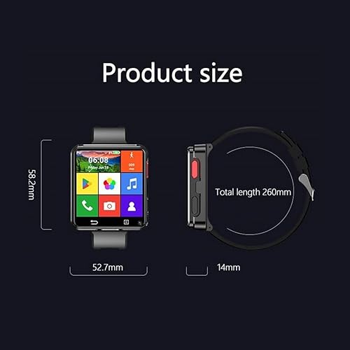 Miniatura 9 de Reloj inteligente 4G con ranura para tarjeta SIM, reloj inteligente GPS de pantalla grande de 2.64 pulgadas para hombres, 4 GB+128 GB, reloj Android