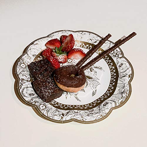 Talking Tables Party Porcelain Gold Vintage Porcelain Style Small Party, 3 Designs For Weddings, Anniversary, Afternoon Tea, Birthday, Pack Of 12, 6.5", Gold Paper Dessert Plates, 12 Count #TOP4