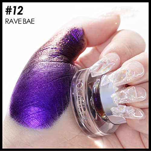 Focallure Chameleon Cream Eyeshadow,Intense Color Shifting Creamy Eye Shadows,Highly Pigmented Metallic,Shimmer,Multi-Reflective Finishes,Rave Bae #TOP2