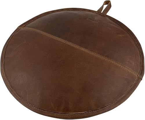 Miniatura 7 de Bolsa calentadora de tortilla, bolsa calentador de tortilla de tela, cuero de grano completo, hecho a mano, marrón bourbon